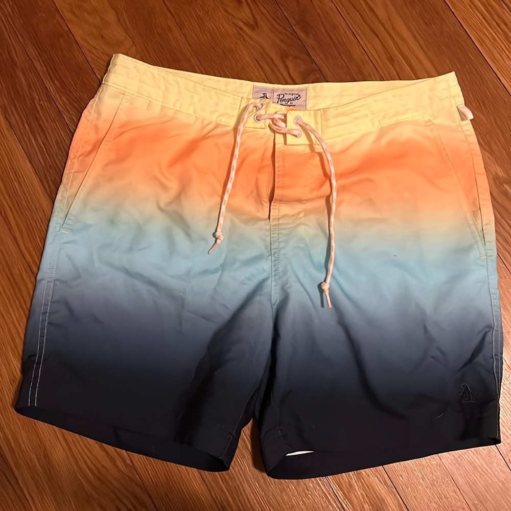 Penguin swim trunks, size 31